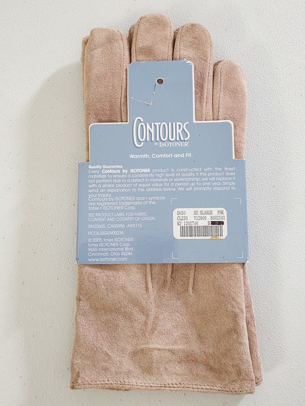 Vintage Isotoner Women’s Contours Suede-look Pink Gloves - Picture 4 of 5